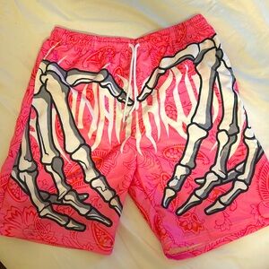 Skull Heart Pink Shorts | Graphic Shorts
